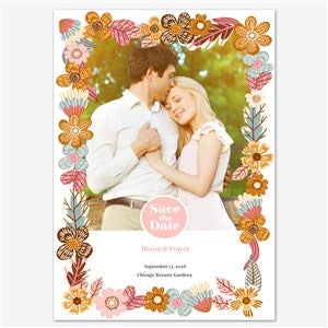 Joyful Blossoms Save the Date Personalized Card - 5x7 Flat Smooth - 55677D-S-SM