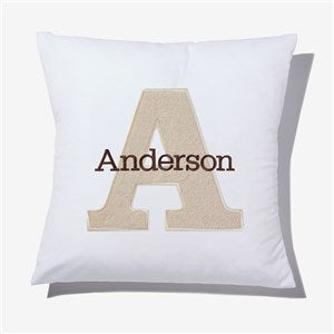 Natural Initial  Name Applique 14quot; Throw Pillow - 55759-S
