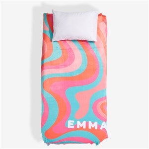 Groovy Pattern Personalized Twin XL Fleece Blanket-65x90 - 55791