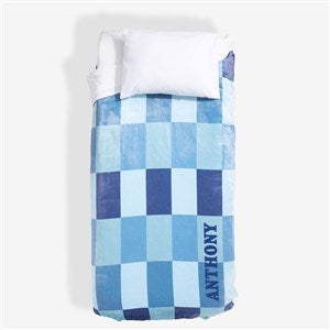 Checkerboard Personalized Twin XL Fleece Blanket-65x90 - 55794