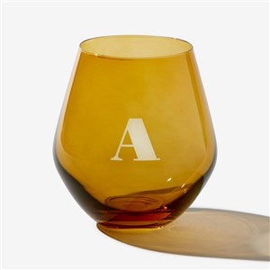 Tinted Sips Engraved Amber Stemless Wine Glass - 55849-A