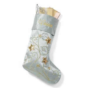 Embroidered Shooting Stars Stocking in Silver/Gold - 55888