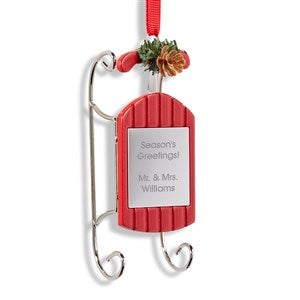 Engraved Miniature Sled Ornament - 55905
