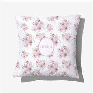 Blush  Bloom Personalized 14 Velvet Throw Pillow - 55996-SV