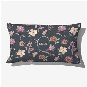 Blush  Bloom Personalized Lumbar Velvet Throw Pillow - 55996-LBV
