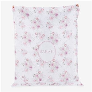 Blush  Bloom Personalized 60x80 Plush Fleece Blanket - 55997-L