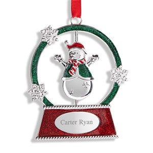 Engraved Spinning Snowman Globe Ornament - 56028