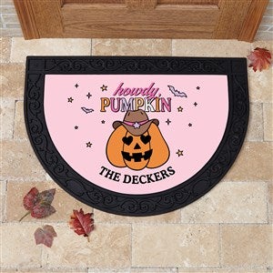 Kittenish Personalized Pinkoween Half Round Doormat - 56092