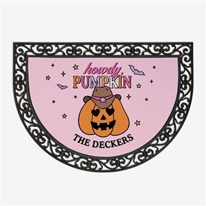Kittenish Personalized Pinkoween Half Round Doormat - 56092