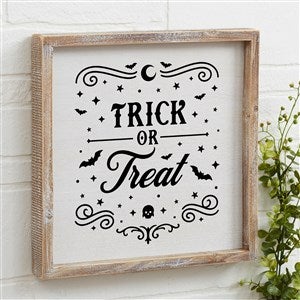 Kittenish Personalized Pinkoween Whitewashed Framed Wall Art - 12quot;x12quot; - 56093W-12x12