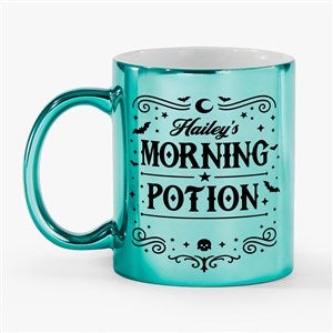 Kittenish Personalized Pinkoween Potion Label Mug 11oz - Metallic Green - 56098-G