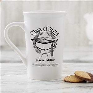 Graduation Cap Personalized Latte Mug - 5612-U