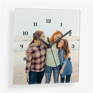 Photo Personalized Square Glass Clock - 56178