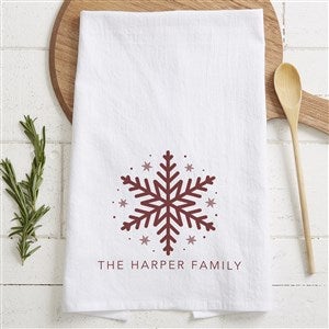 Snowflake Family Personalized Kitchen Towel Personalized Tea Towel - 56257