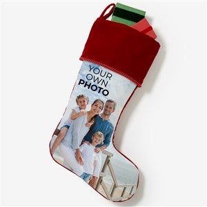 Your Own Photo Personalized Burgundy Christmas Stockings - 56327-B