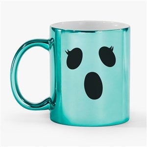 Kittenish Personalized Pinkoween Spooky Face Mug 11oz - Metallic Green - 56336-G