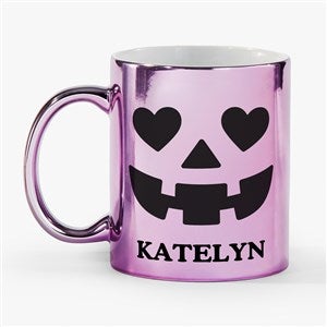 Kittenish Personalized Pinkoween Spooky Face Mug 11oz - Metallic Purple - 56336-P