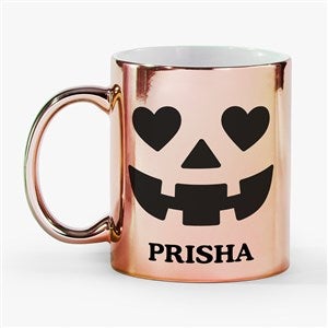Kittenish Personalized Pinkoween Spooky Face Mug 11oz - Metallic Rose - 56336-R
