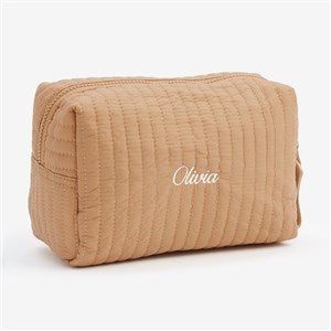 Embroidered Ezra Cosmetic Bag-Tan - 56344-T