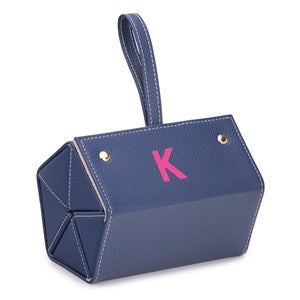 Bold  Chic Personalized Vegan Leather Eyewear  Jewelry Case - Navy - 56347-N