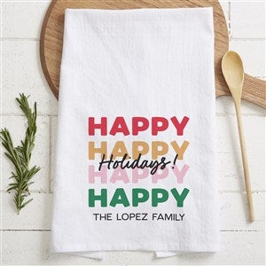 Festive Phrases Personalized Tea Towel - 56366