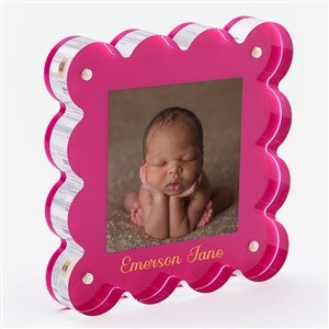 Scalloped Elegance Personalized Mini Acrylic Frame- Magenta - 56367-M