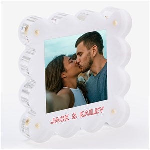 Scalloped Elegance Personalized Mini Acrylic Frame- White