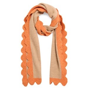 Melody Scallop Embroidered Scarf & Hat