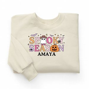 Kittenish Personalized Pinkoween Spooky Season Crewneck in Sand - 56400-SS