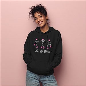 Kittenish Personalized Pinkoween Dancing Skeletons Hoodie in Black - 56401-BS