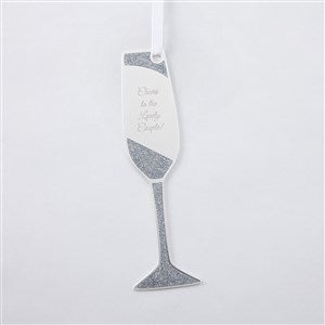 Engraved Silver Sparkling Champagne Flute Metal Ornament - 56450