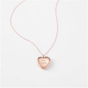 Engraved Rose Gold Over Sterling Silver Heart Locket - 56453
