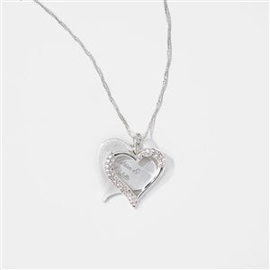 Engraved Silver Brushed Heart Swing Necklace - 56458