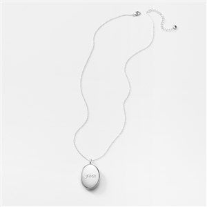 Engraved Sterling Silver Oval Locket - 56461