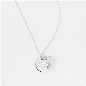 Engraved Sterling Silver Butterfly Necklace - 56462