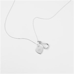 Engraved Sterling Silver Infinity Necklace - 56463