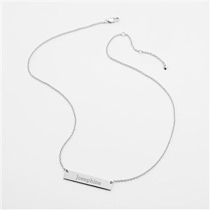 Engraved Silver Bar Necklace - 56464