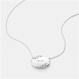Engraved Floral Oval Sliding Locket - 56466