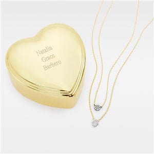 Engraved Heart Box and Double-Layer Hamsa Necklace Set - 56471