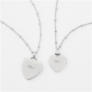 Engraved Big  Little Heart Locket Set - 56474
