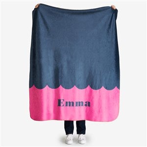 Scallop Me Pretty Personalized 50x60 Sherpa Blanket - 56480-S