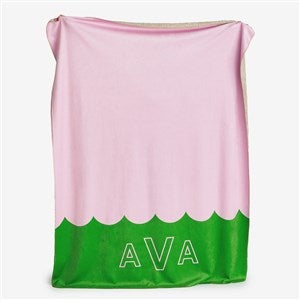 Scallop Me Pretty Personalized 60x80 Sherpa Blanket - 56480-SL