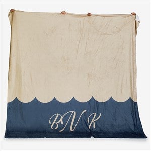 Scallop Me Pretty Personalized 90x90 Plush Queen Fleece Blanket - 56480-QU