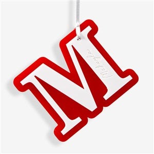 Jolly Initial Personalized 2 Layer Acrylic Ornament - Red - 56550-R