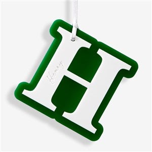 Jolly Initial Personalized 2 Layer Acrylic Ornament - Green - 56550-G