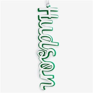 Merry Script Name Personalized Two Layer Acrylic Ornament - Green - 56551-G