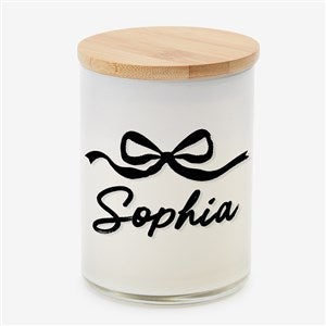 Darling Bow Personalized Color Splash 12oz Candle - Vanilla Macaron - 56554-VM