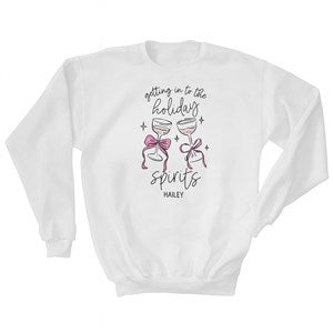 Personalized Holiday Spirits White Crewneck by Jessie James Decker - 56575-S