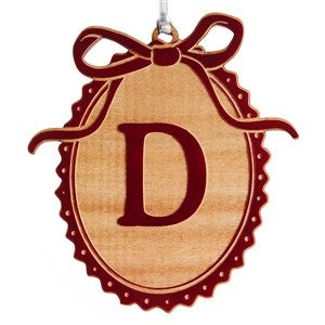 Engraved Red Wood Bow Initial Ornament by Jessie James Decker - 56578-R