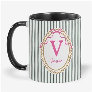 Personalized Striped Initial Mug with Black Handle by Jessie James Decker - 56580-G
